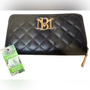 NEW! Badgley Mischka Black Quilted Vegan Leather Wallet. Luxe for Less!